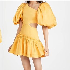 Aje chateau mini dress in yellow